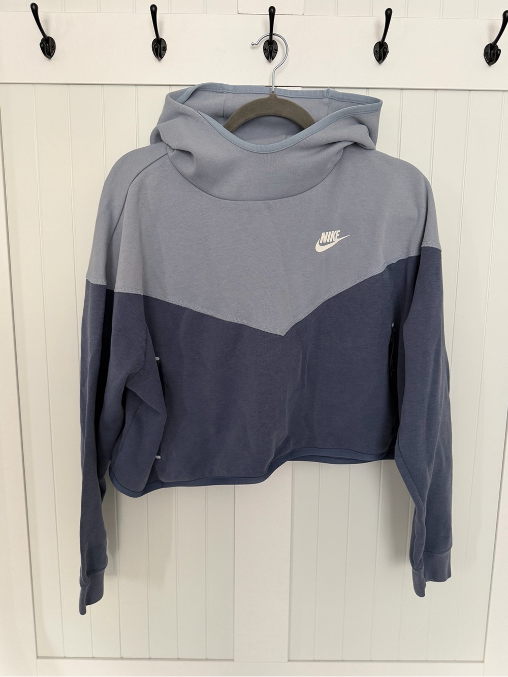 Nike Women’s Two-Tone Blue Cropped Hoodie